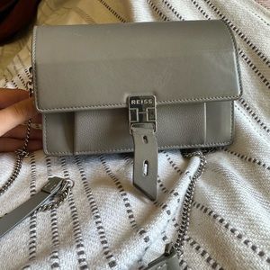 Reiss Gray Purse with silver chain